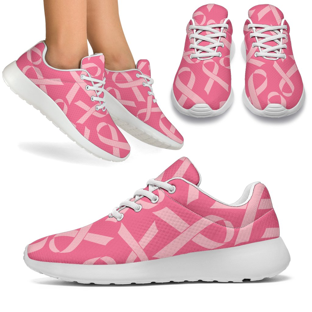 Breast Cancer Awareness Themed Sport Sneakers White