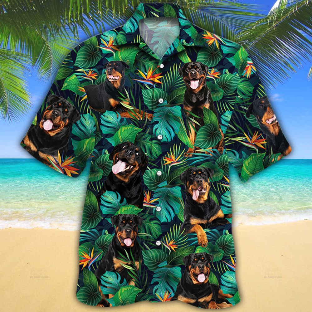 Rottweiler Dog Lovers Tropical Leaves Hawaii Shirt Ha6546