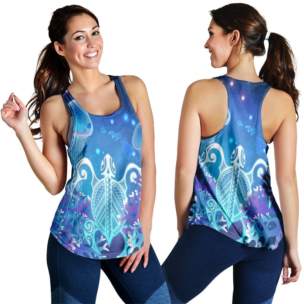 Hawaiian Turtle Jellyfish Coral Racerback Tank Galaxy Ah Ha79657