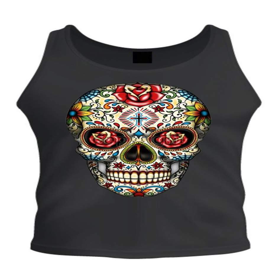 Sugar Skull Roses Eyes Day of The Dead Mexican Gothic Los Muertos tee tee S-2XL tee Tank Top