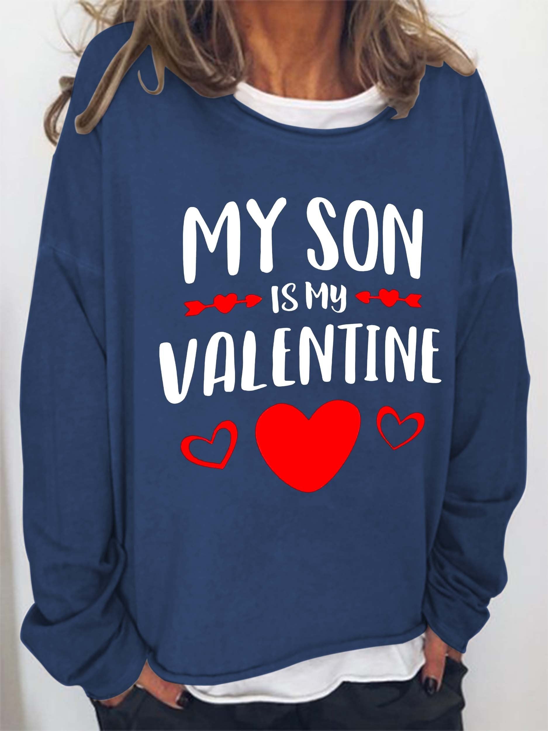 Women My Son Is My Valentine Long Sleeve Top