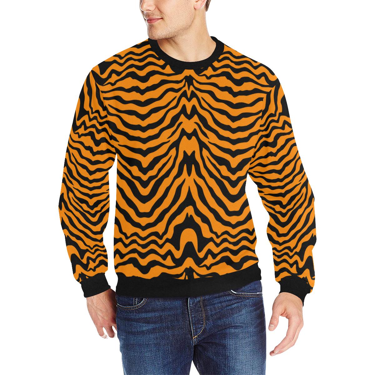 Bengal tigers skin print pattern Men’s Crew Neck Sweatshirt