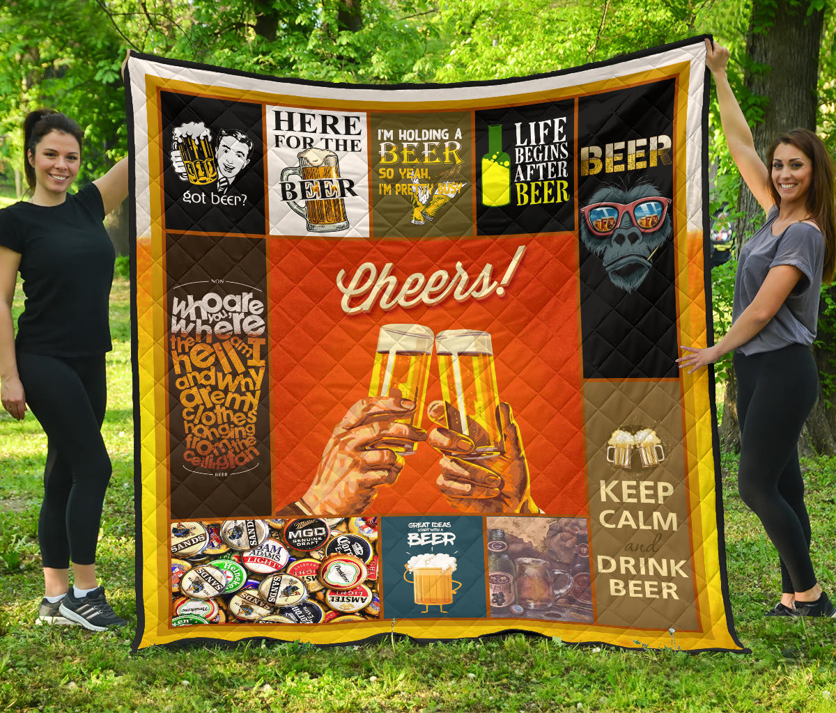 Drinking Beer Premium Quilt Blanket Hobby Home Decor Custom For Fans Nt031802