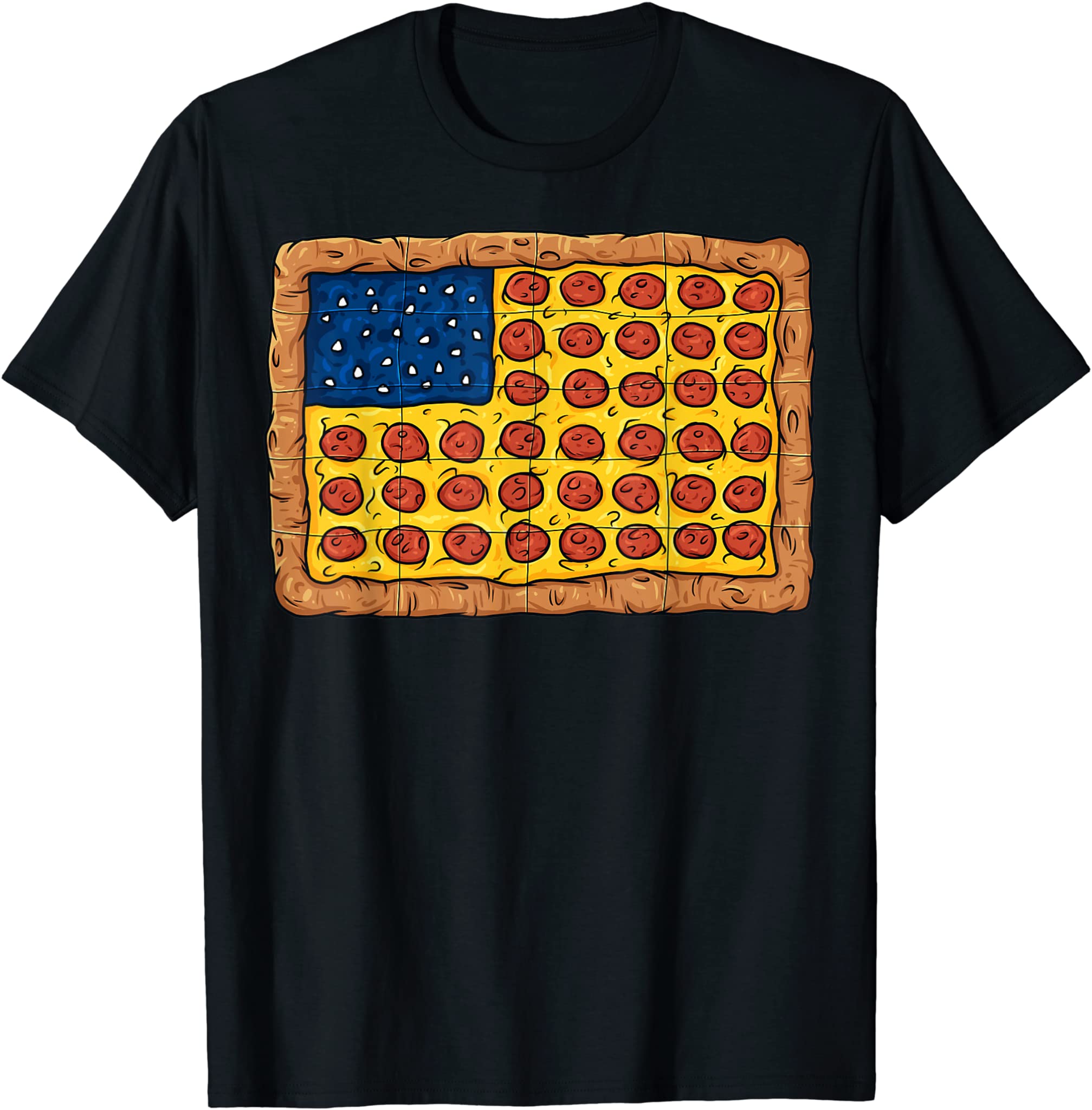 Pizza American Flag 4th Of July Funny Food Boys Girls Kids T-Shirt