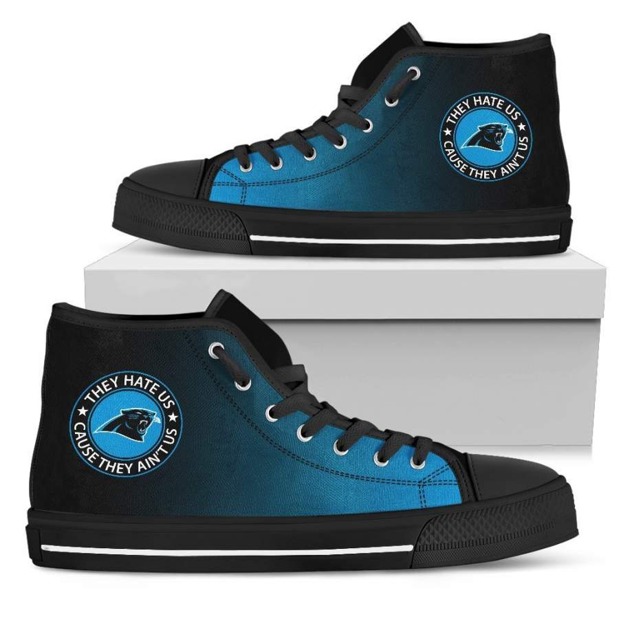 Cool They Hate Us Cause They Ain’t Us Carolina Panthers High Top Shoes