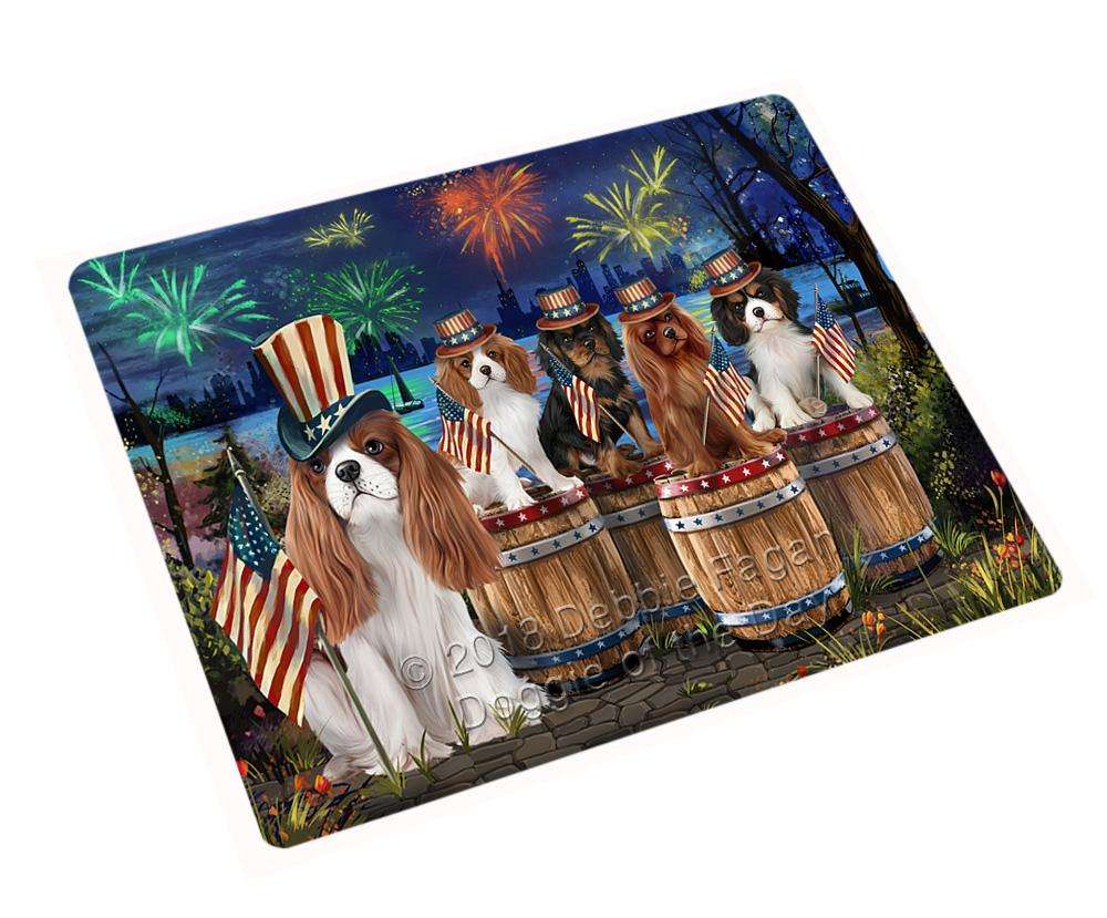 4Th Of July Independence Day Fireworks Cavalier King Charles Spaniels At The Lake Blanket Blnkt75297