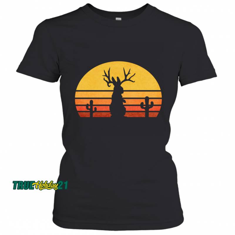 Retro Eighties Jackalope , Vintage Cryptid Rabbit Gift Women’s T-Shirt