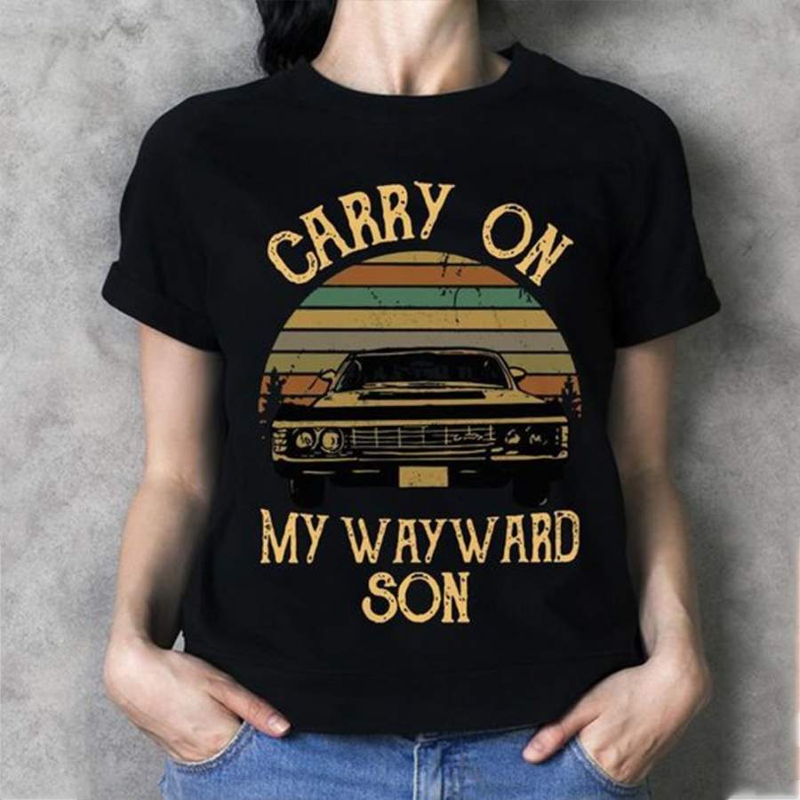 Supernatural Carry on My Wayward Son Vintage Retro Sunset Version Shirt