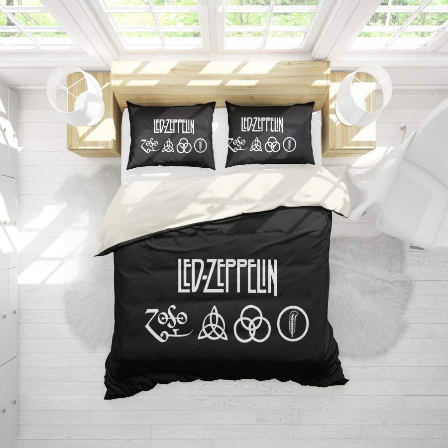 3D Band Led Zeppelin Quilt Cover Set Bedding Set Pillowcases 179