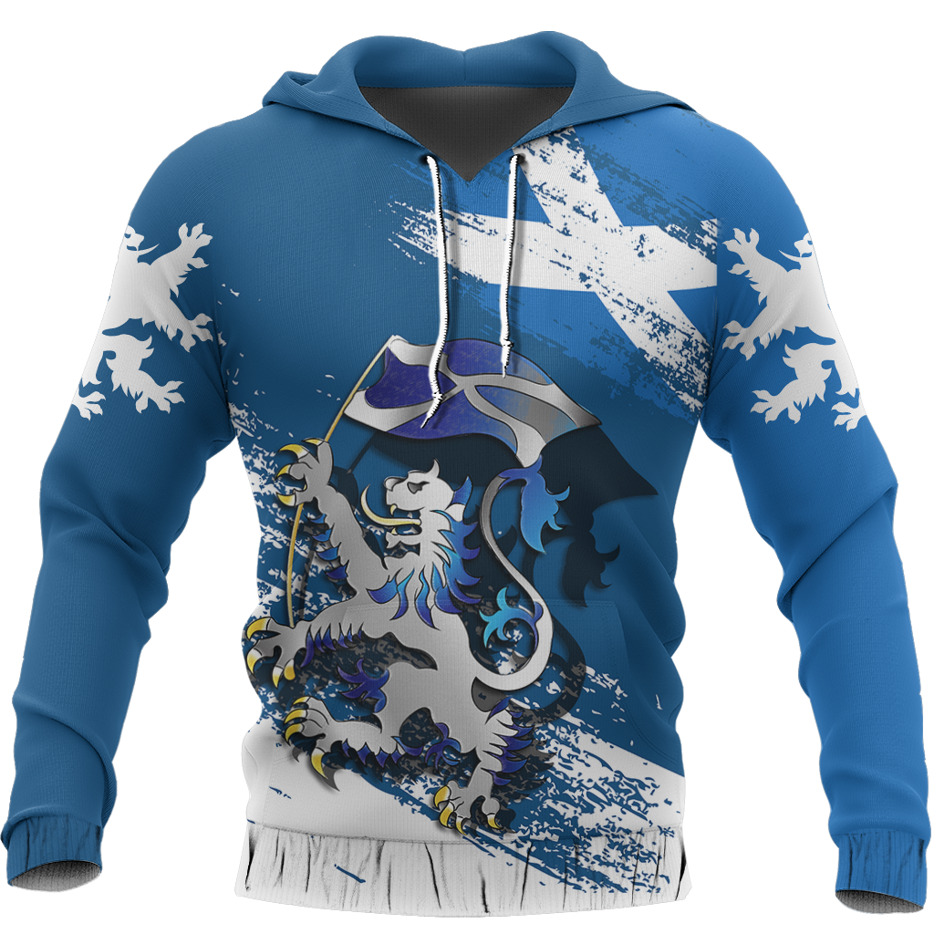 Scottish Rampant Lion Holding The Flag Hoodie Adult 3D All Over Print, 3D Hoodie For Men & Women