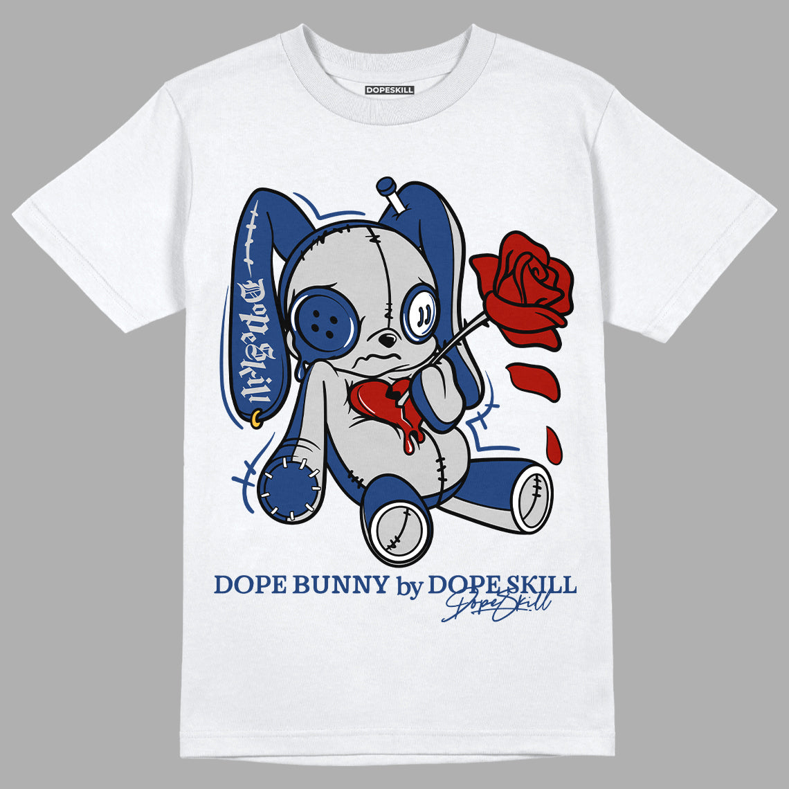 Jordan 13 French Blue Dopeskill T-Shirt Dope Bunny Graphic