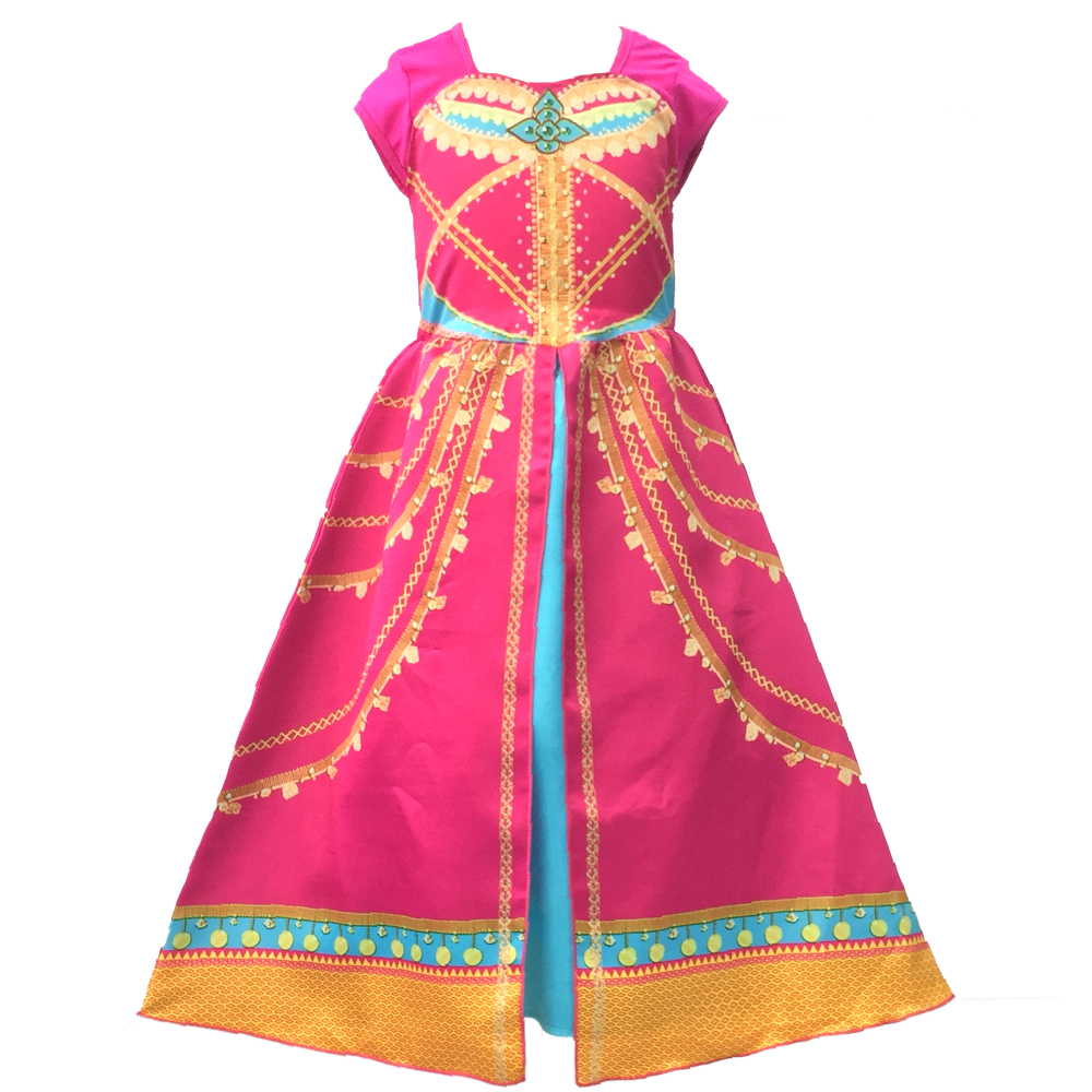 Aladdin Jasmine Dress Costume Pink Fuchsia Outfit For Kids alx