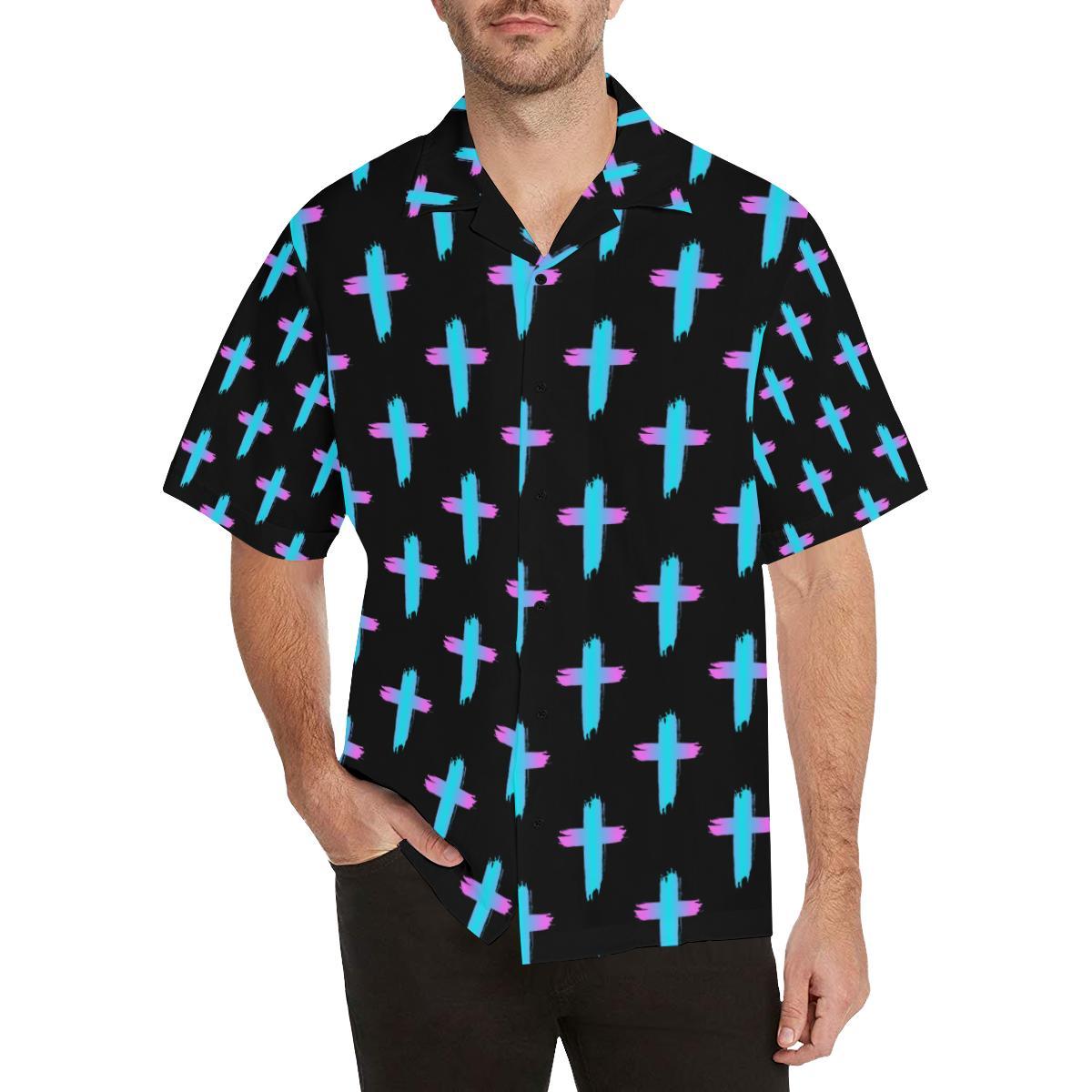 Christian Cross Neon Pattern Hawaii Shirt For Men Women Ha11685