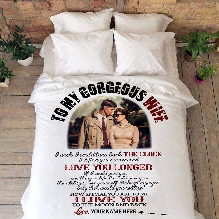 To My Gorgeous Wife – Photo & Customized Cozy Blanket