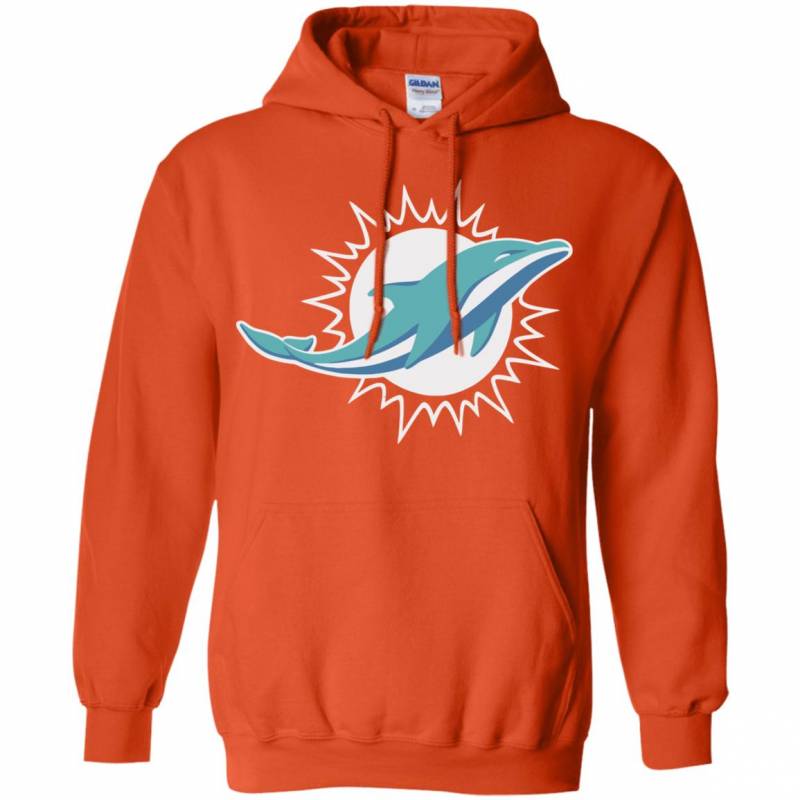 Orange Miami Dolphins Team Logo Hoodie – Chingontees