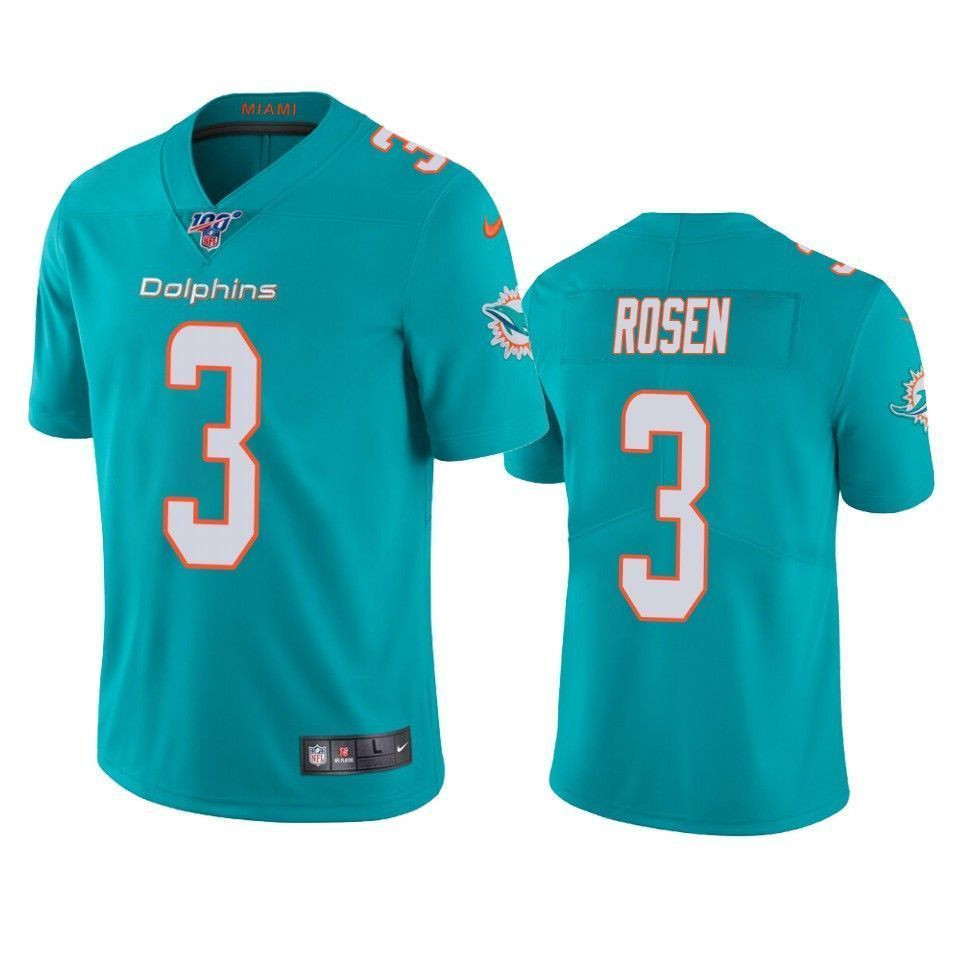 Miami Dolphins Josh Rosen Aqua 100Th Season Vapor Limited 3D Jersey