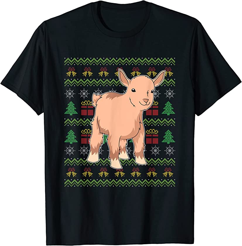 Ugly Christmas Farm Animal Lover Merry Xmas Cute Goat T-Shirt