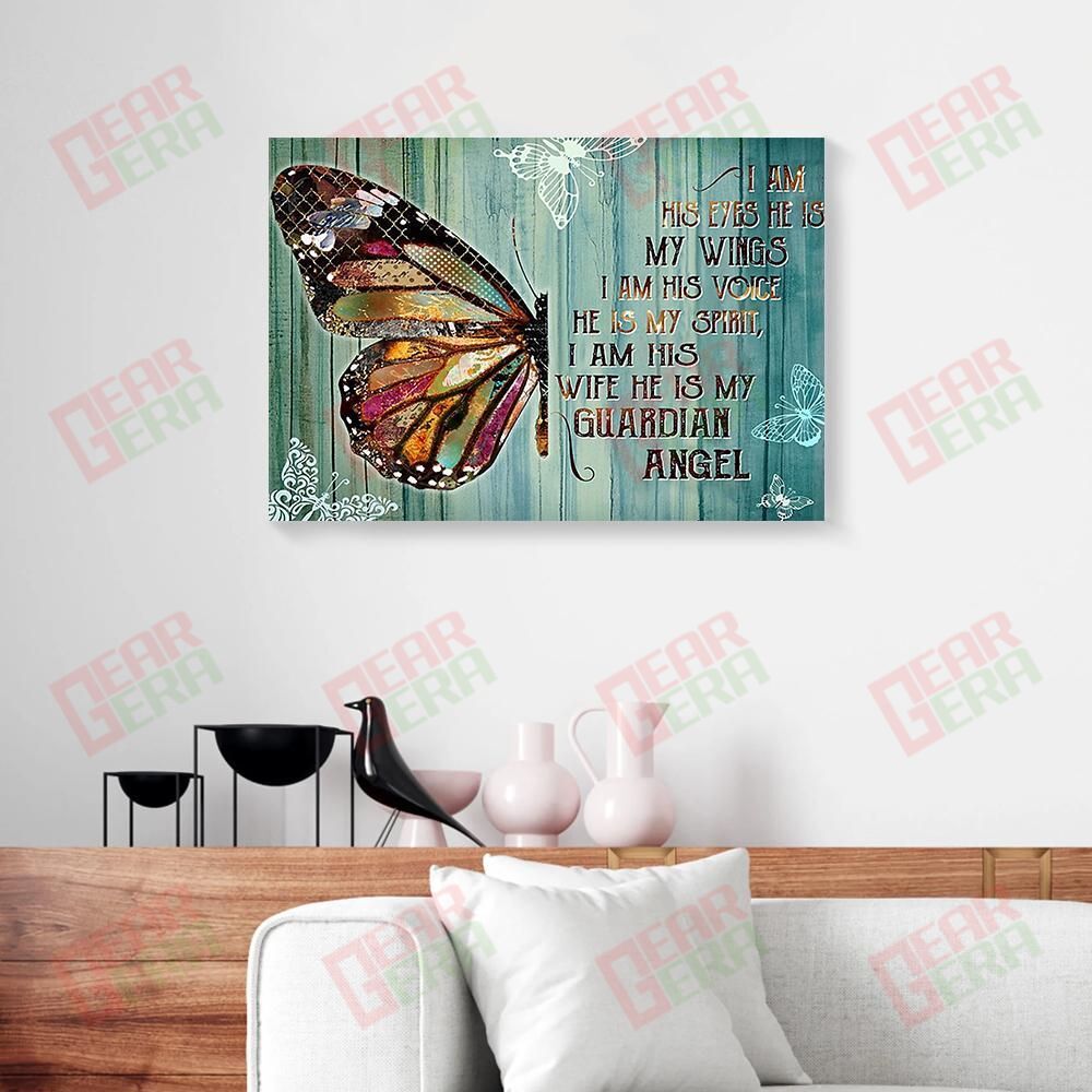 Best Canvas Prints I Am His Wife He Is My Guardian Angel Colorful Butterfly Heaven Canvas Beautiful Living Room Bedroom Bathroom Home Decoration