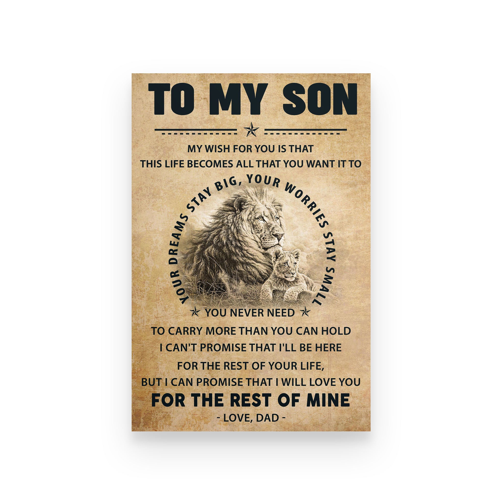 Poster lion dad for son my wish for you is that