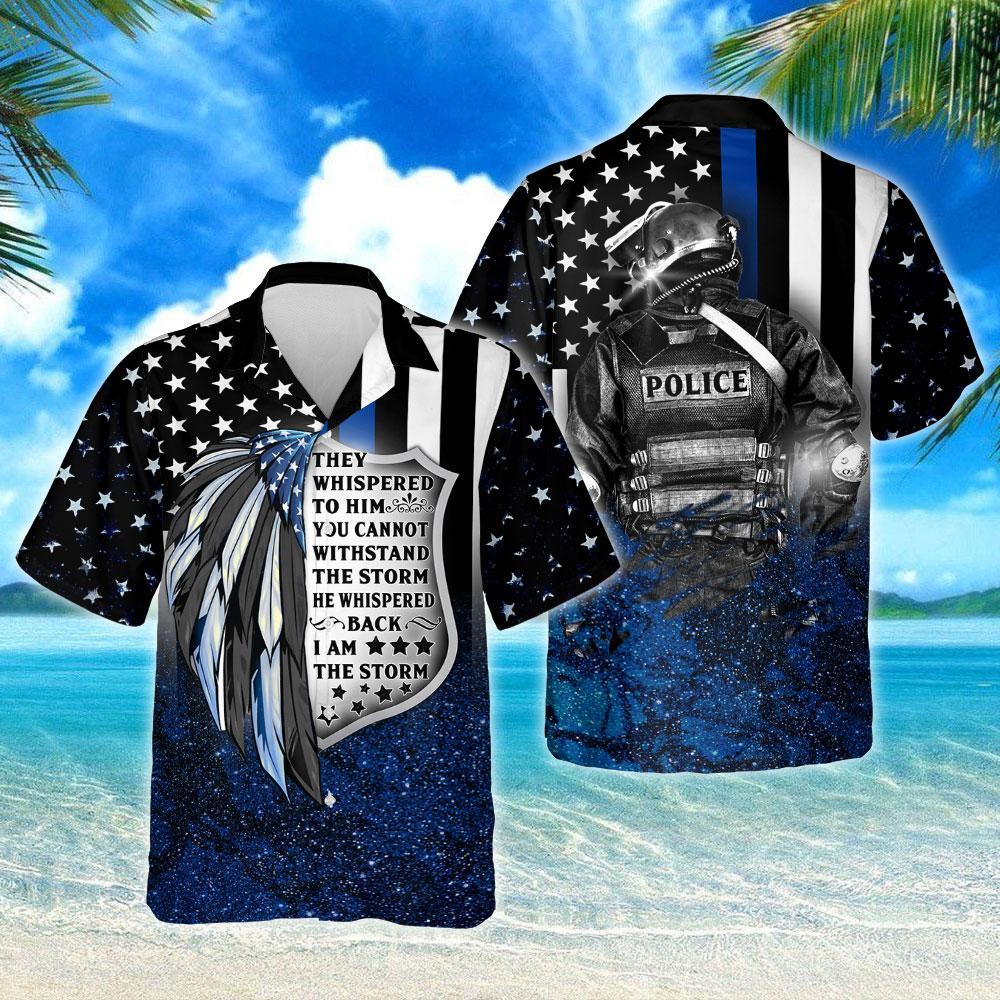 Thin Blue Hawaii Shirt For Men Women Adult Ha25370