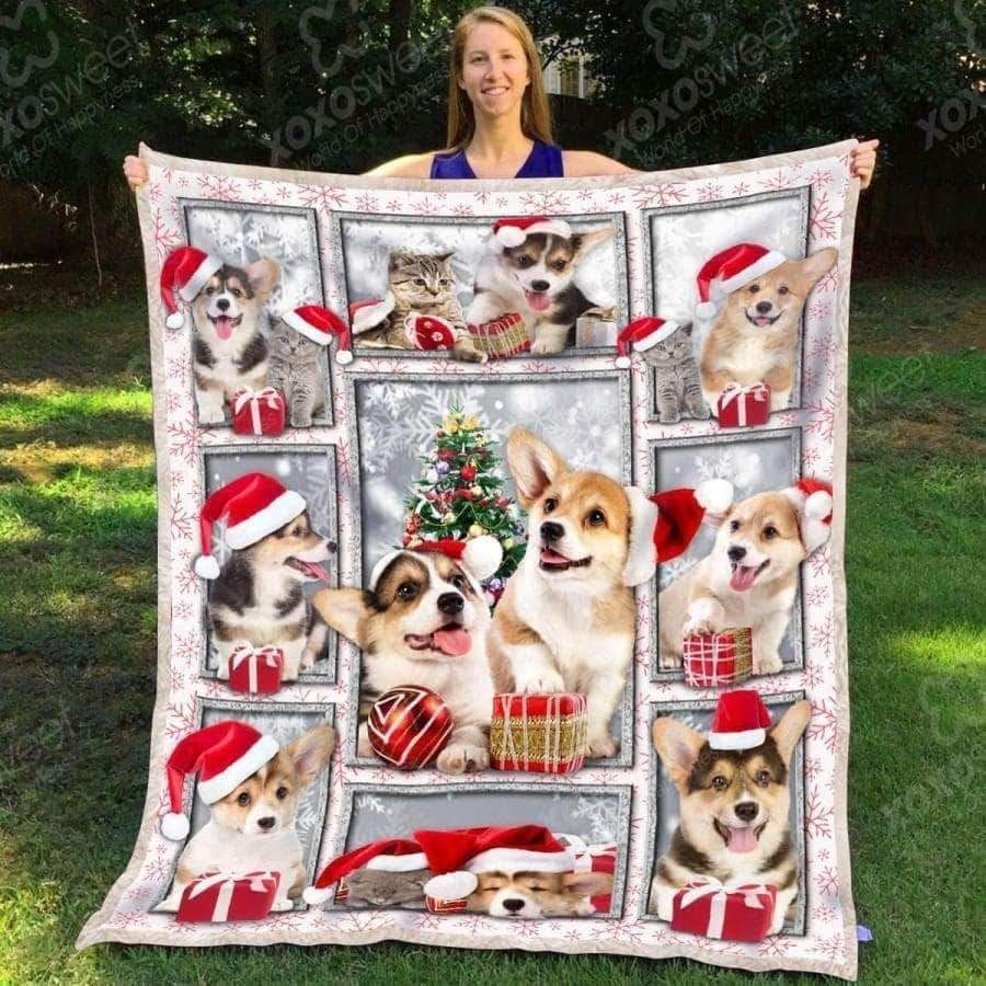 Christmas Pembroke Welsh Puppy Cla21101014F Sherpa Fleece Blanket