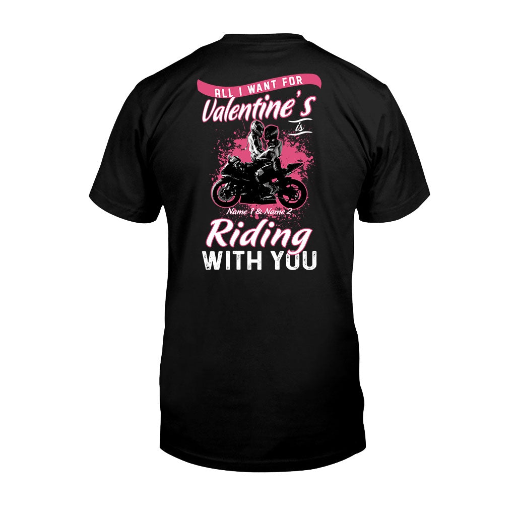 All I Want For Valentines – Personalized Couple Biker Shirts