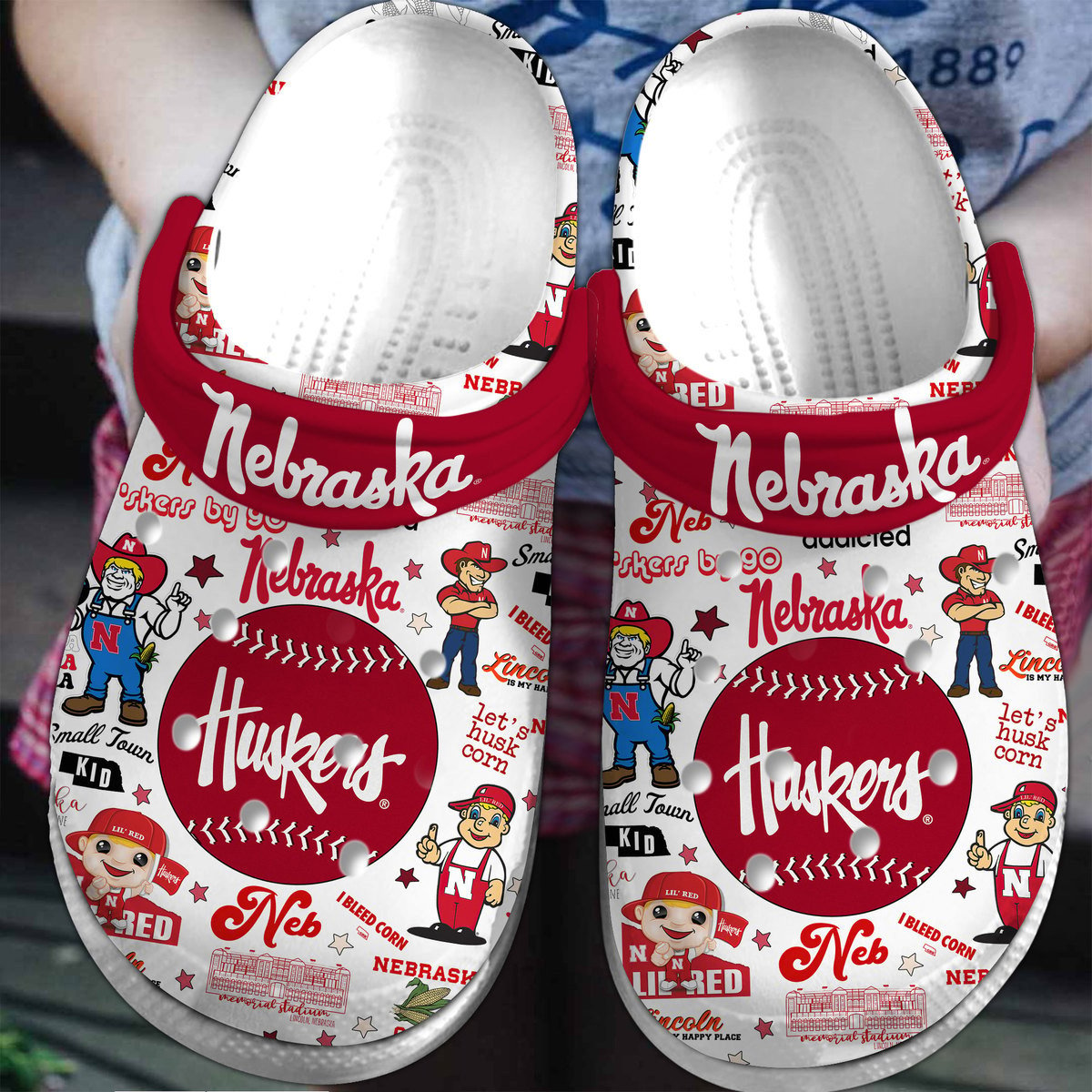 Nebraska Cornhuskers Football NCAA Sport Crocss Crocband Clogs Shoes Comfortable For Men Women and Kids