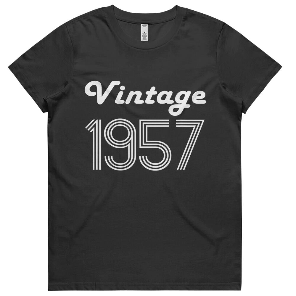 64th Birthday Gifts For Her Age 64 Year Old Mom Vintage 1957 Womens Tshirts