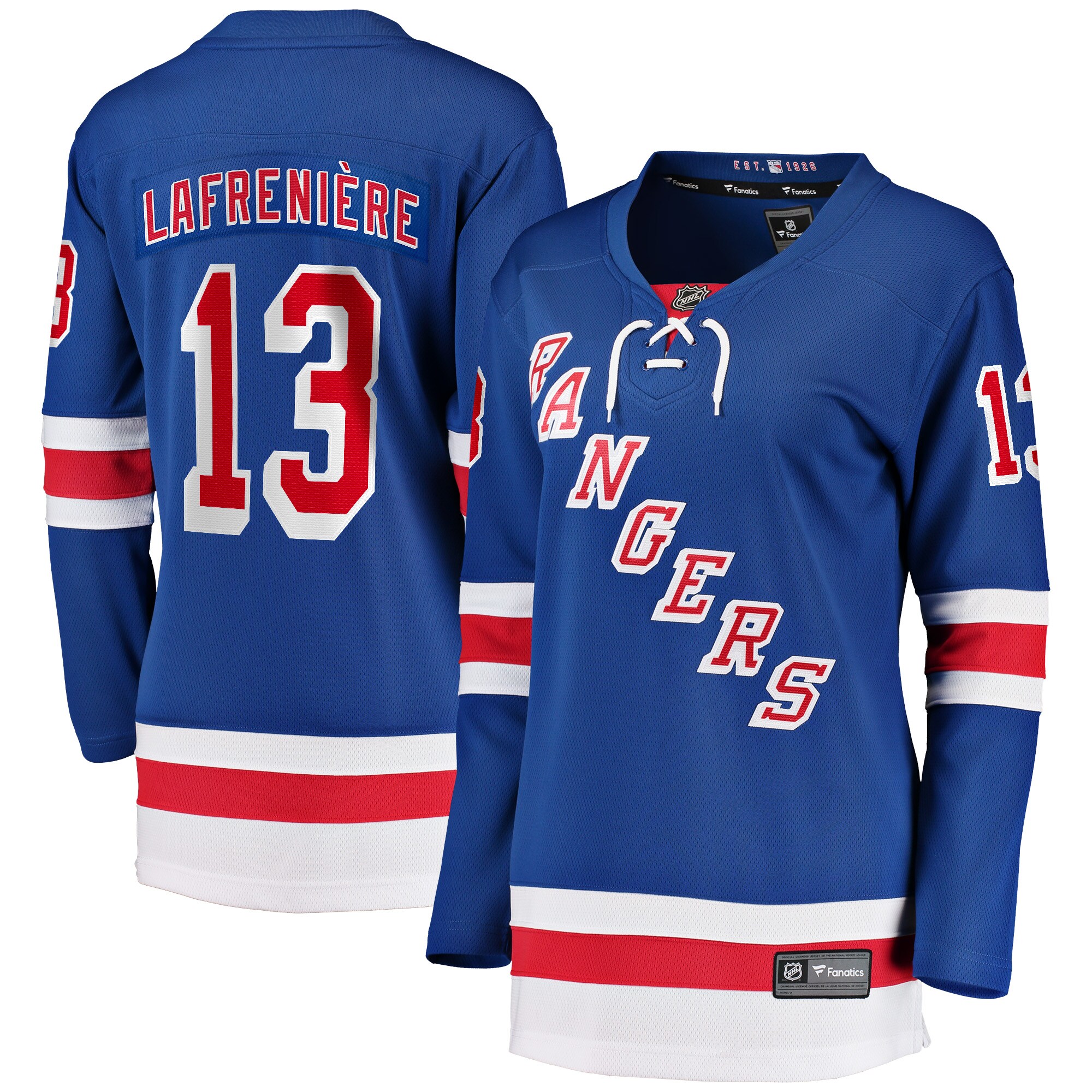 Alexis Lafrenière New York Rangers Branded Women's Breakaway Player Jersey – Blue