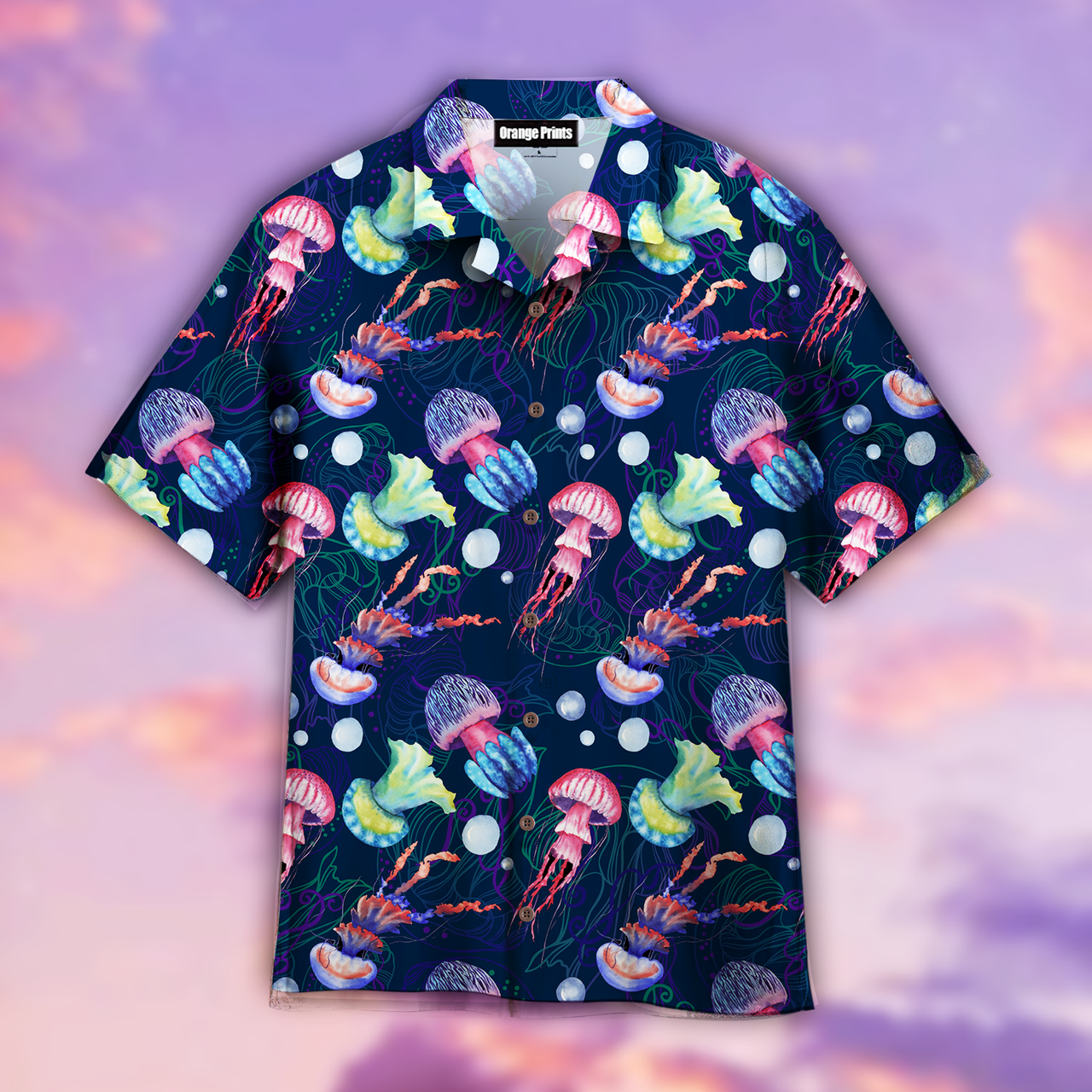 Rainbow Jellyfish Pattern Aloha Hawaii Shirts For Men Women Ha72744