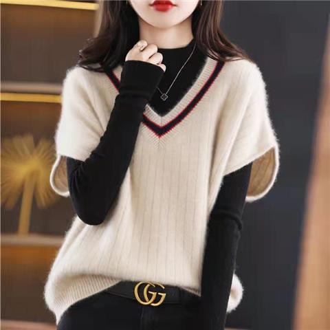 Sweater Vest Women Patchwork Loose Fall Elegant Simple Leisure Lazy Style Ulzzang Basic All-match Fashion Soft Vintage Design BF alx