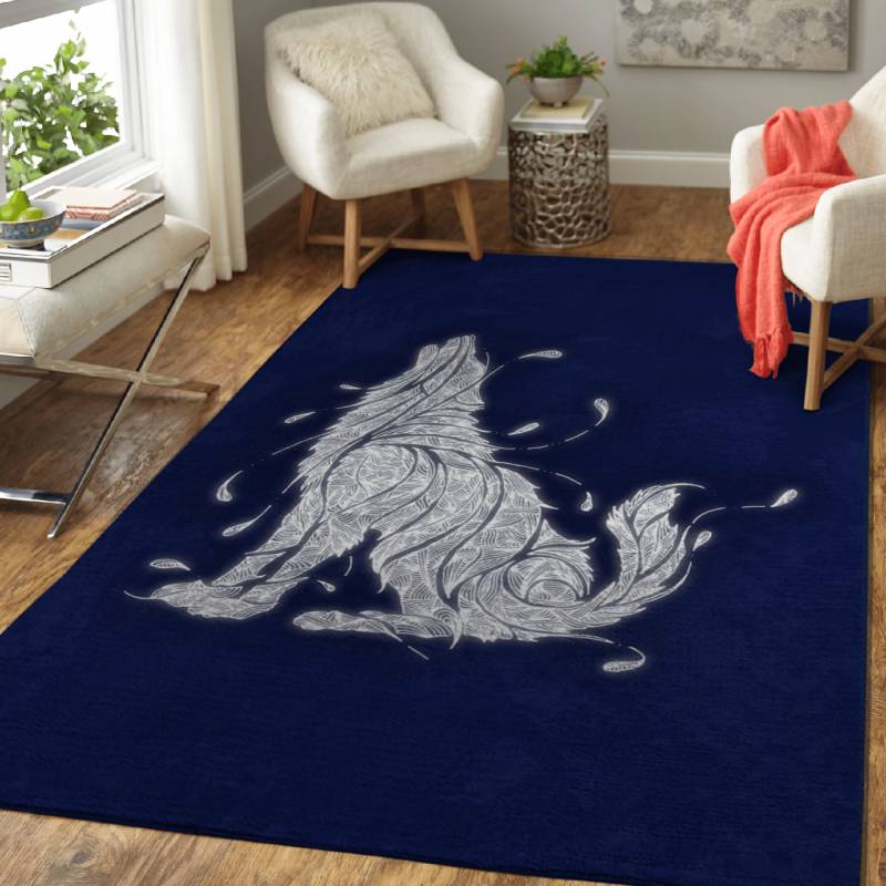 Wolf in lines – Animals Area Rug Carpet