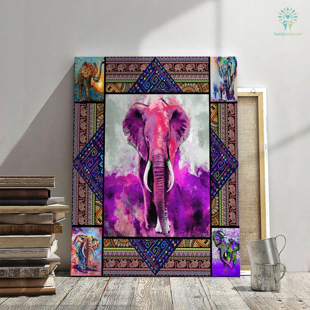 African Elephant Hippie Canvas