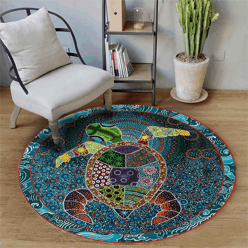 Sea Turtle Round Rug