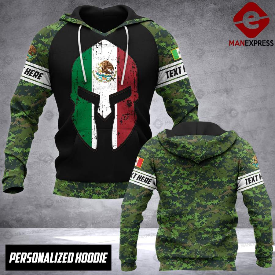 AH PERSONALIZED MEXICAN ARMY HOODIE PRINTED