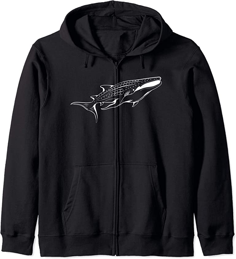 Whale Shark Sketch Cool Shark Zip Hoodie