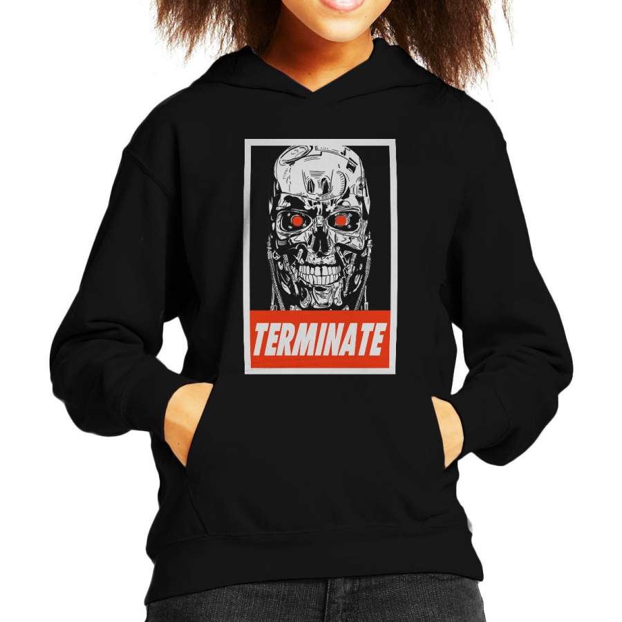 Terminator Obey Poster Kid’s Hooded Sweatshirt