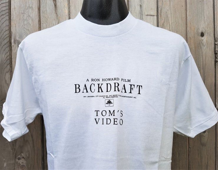 Vintage Backdraft 1991 Movie Tom S Video Rental Shirt