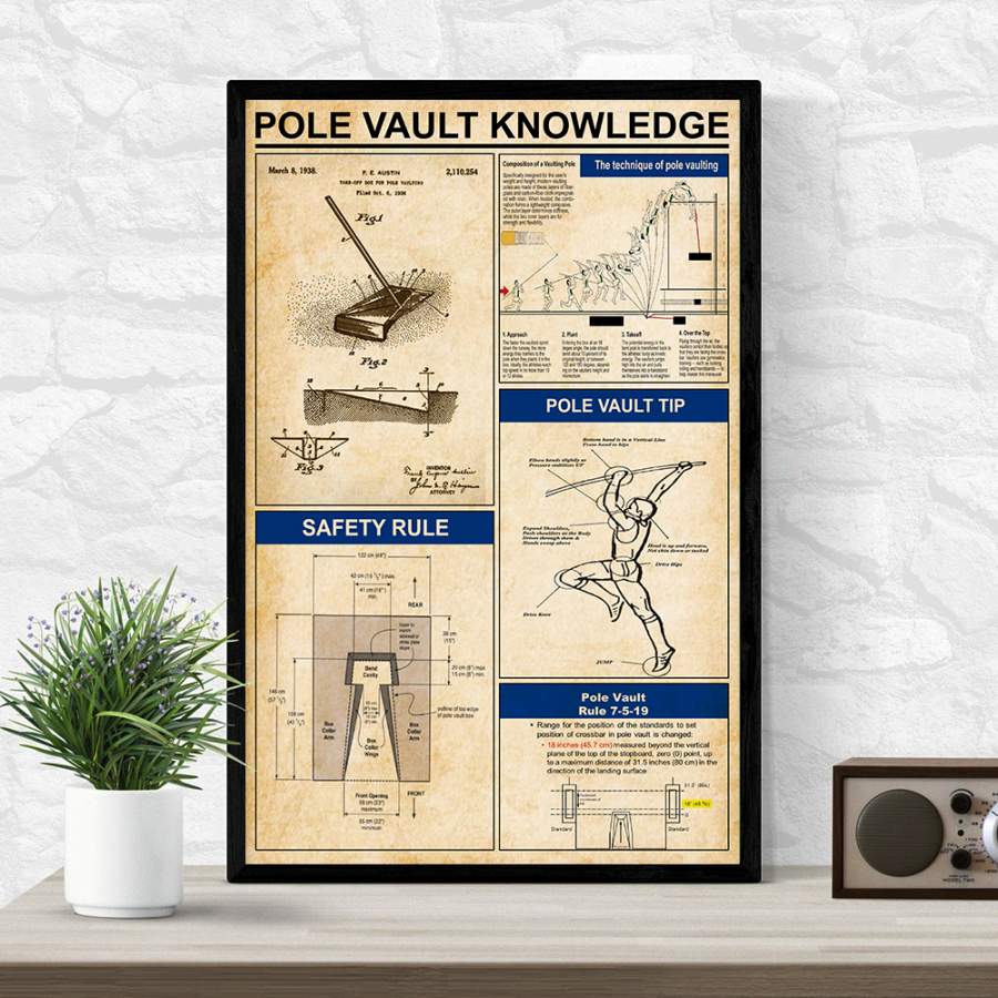 Wozoro Unframed Poster Pole Vault Knowledge Size 11×17, 16×24, 24×36 inch