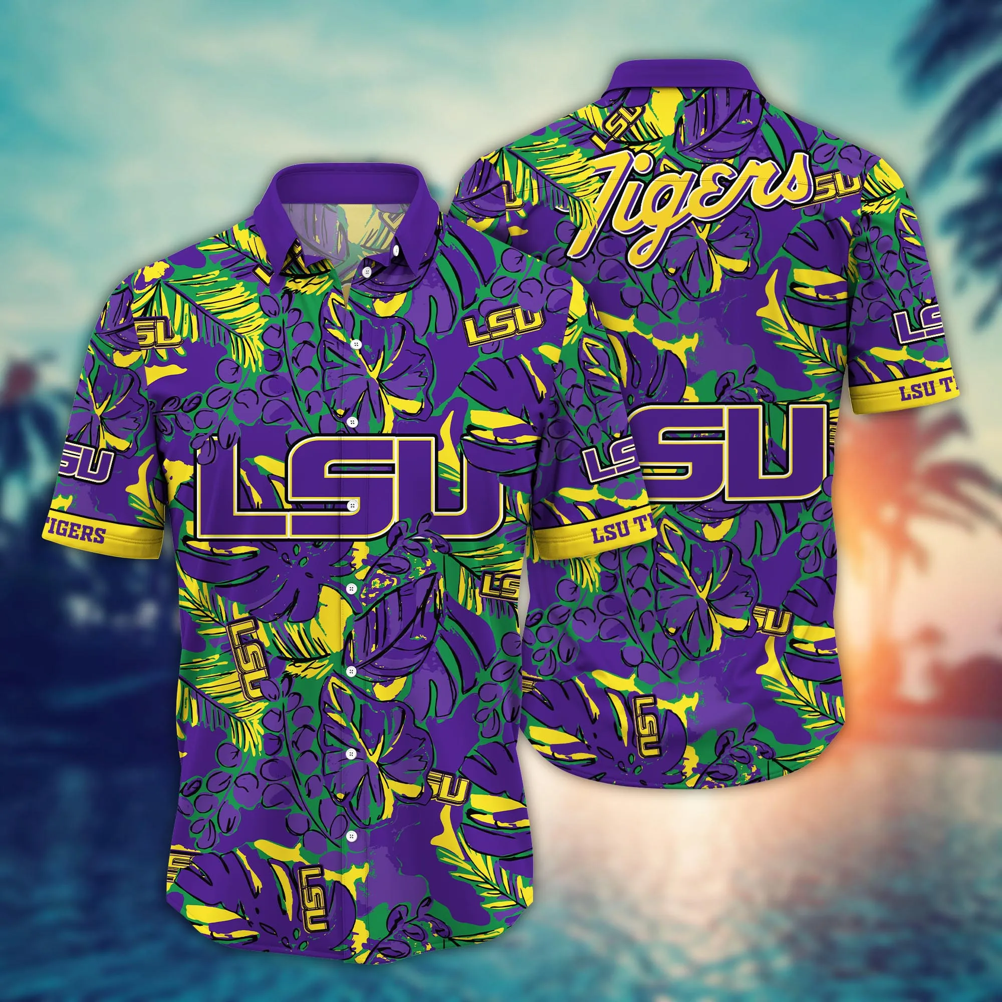 Lsu Tigers NCAA Hawaiian Shirt Sea Shores Aloha Shirt