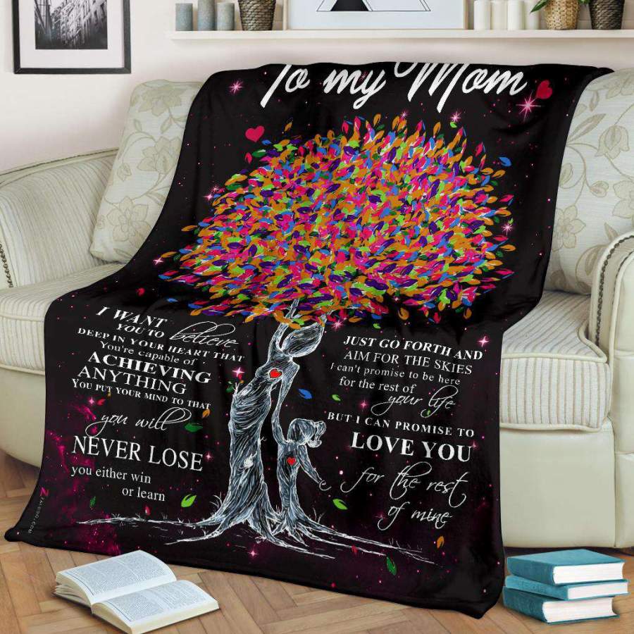 Colorful Tree Blanket Giving Mom Love You For The Rest Of Mine