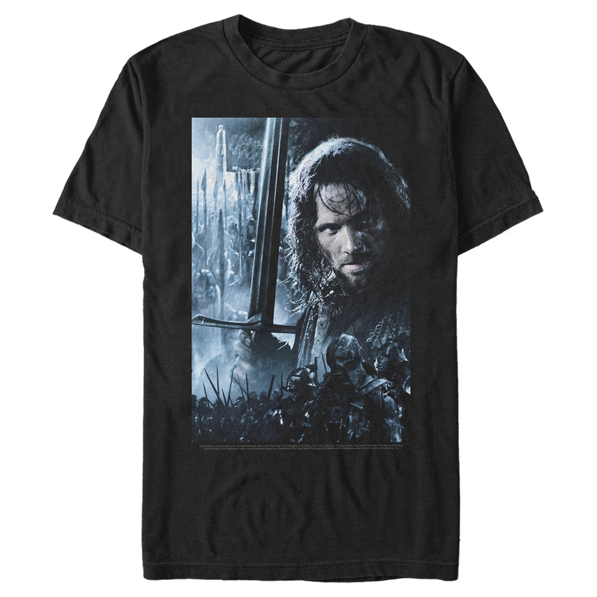 The Lord Of The Rings Men’S Fellowship Of The Ring Aragorn Poster  T-Shirt