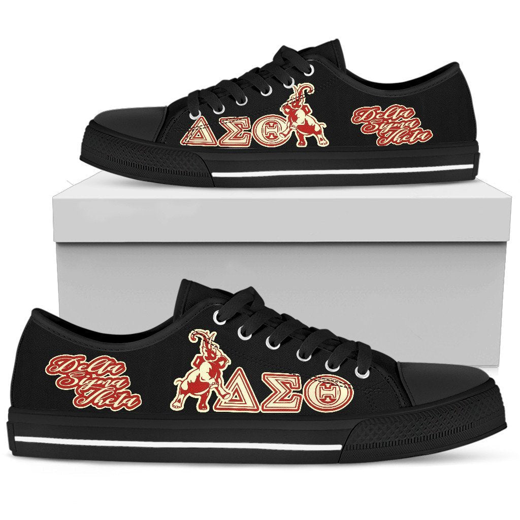 Wonder Print Footwear – Delta Sigma Theta Elephant Low Top Shoe (Black) Lt10