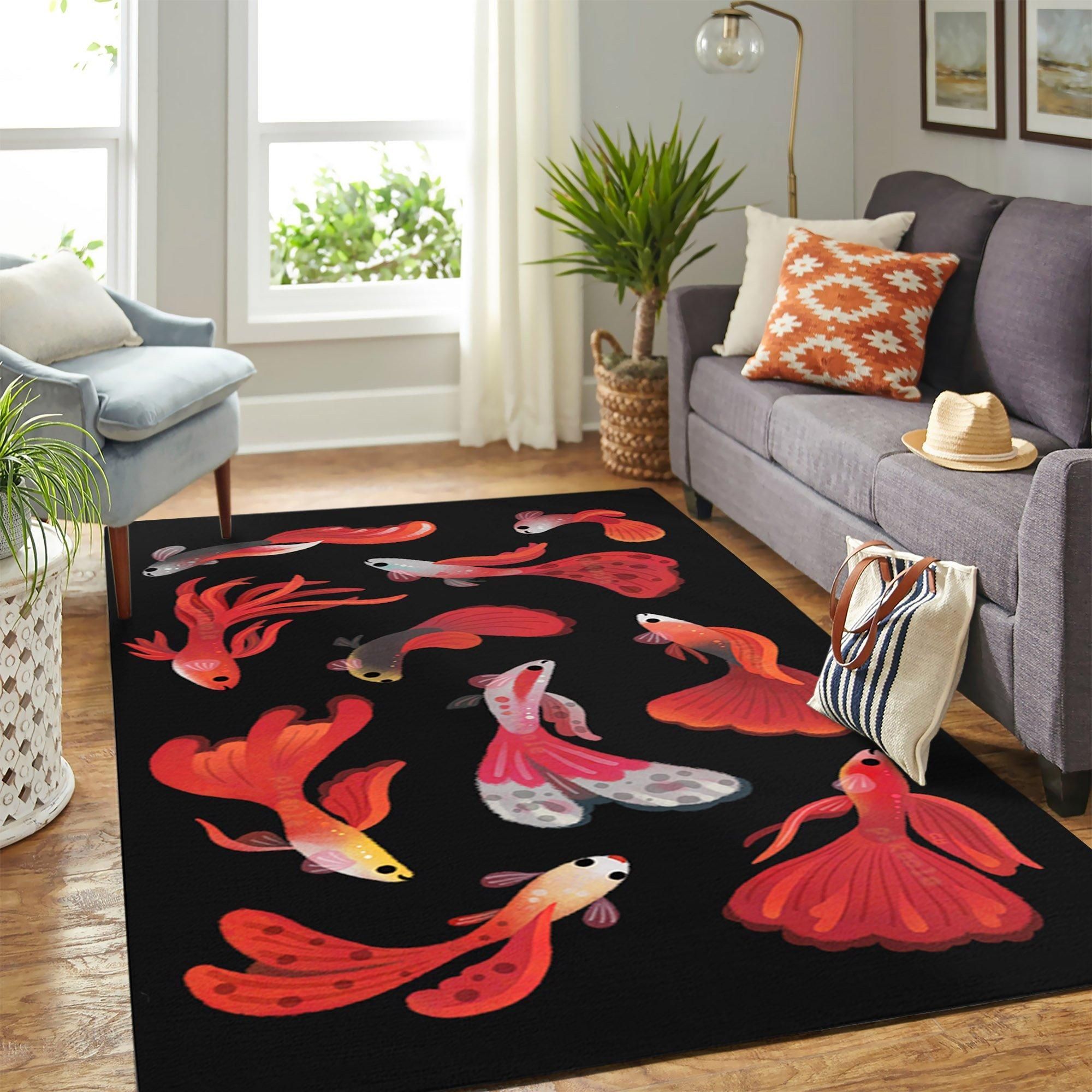 Red Fish New Area Rug Geeky Carpet – home decor – Bedroom Living Room decor