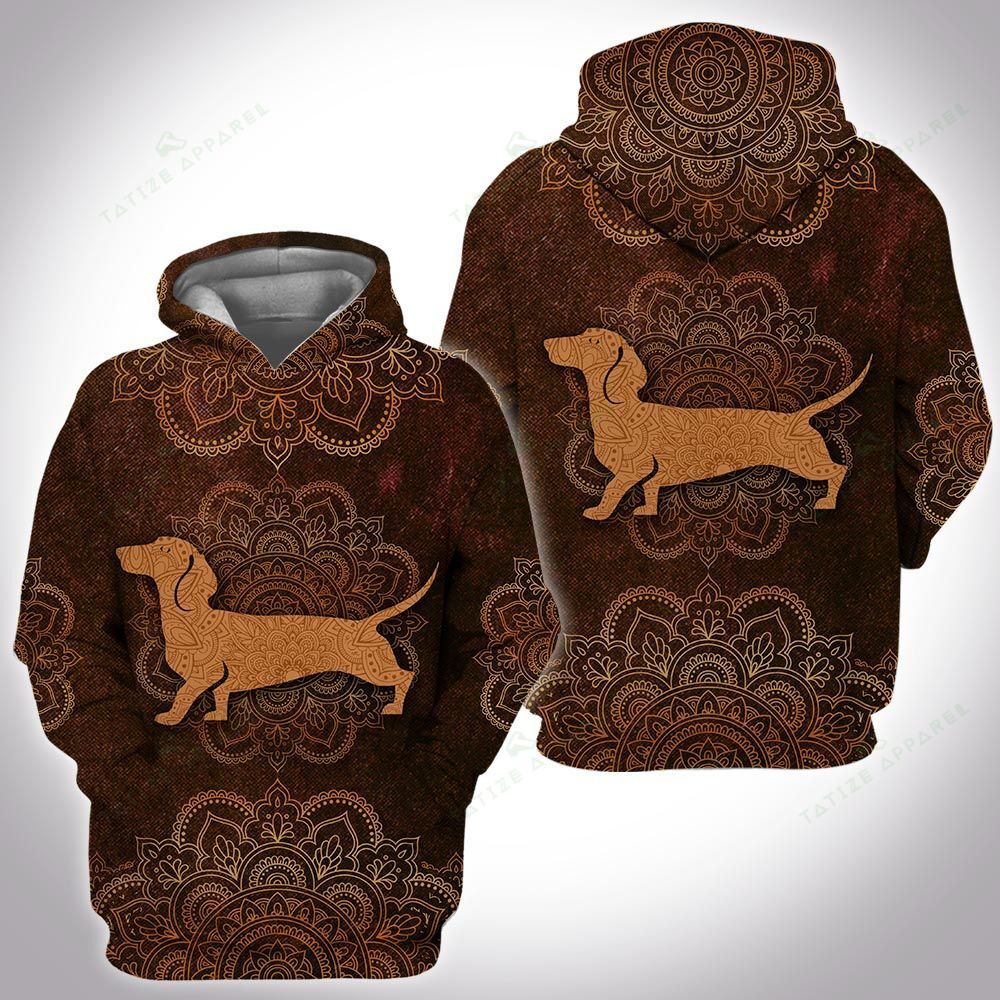 Animal mandala dachshund 3D All Over Printed Shirt, Sweatshirt, Hoodie, Bomber Jacket Size S – 5XL