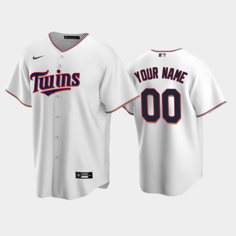 Twins 00 Custom Home White Jersey