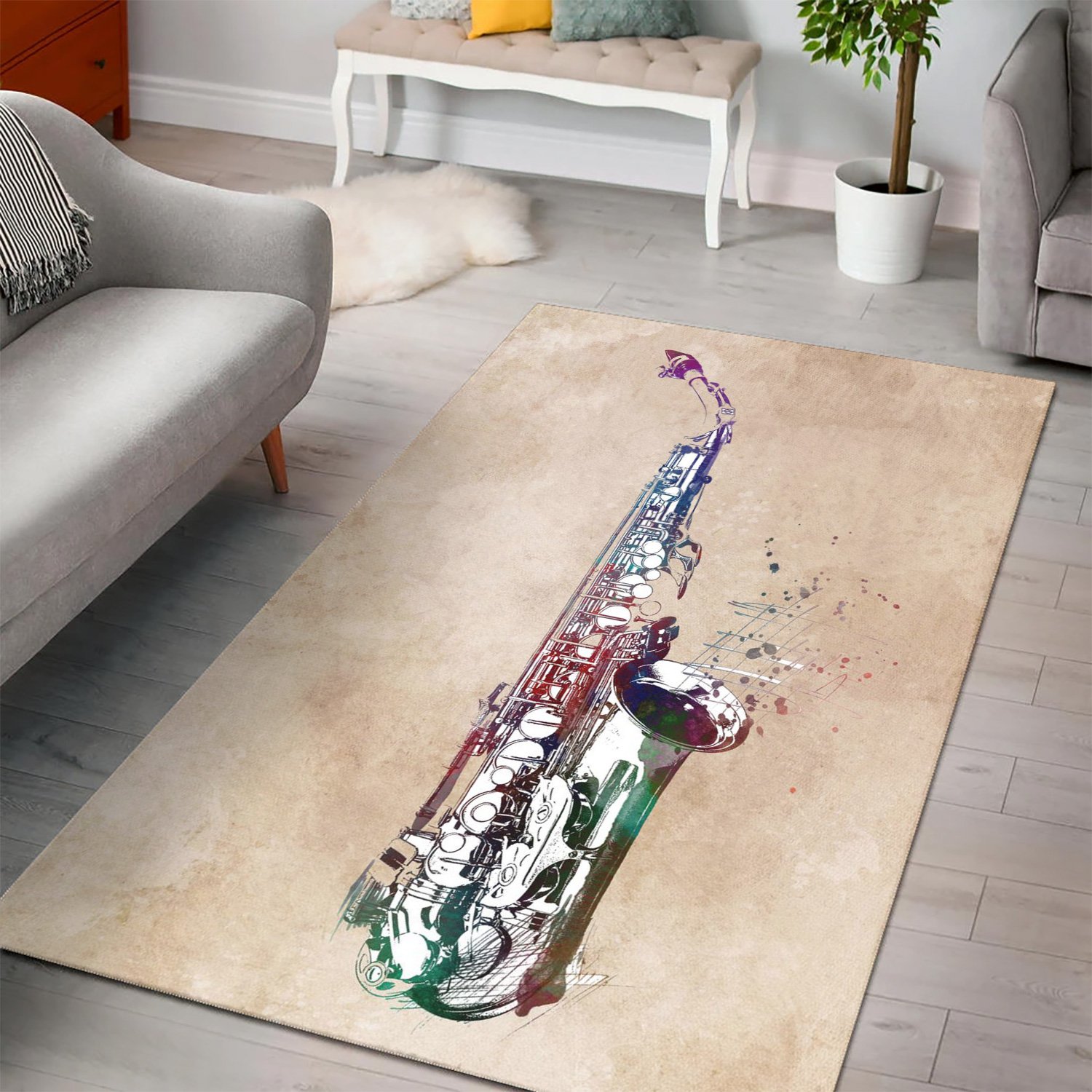 Saxophone Music Art  Music Rug,  Bedroom,  Halloween Gift