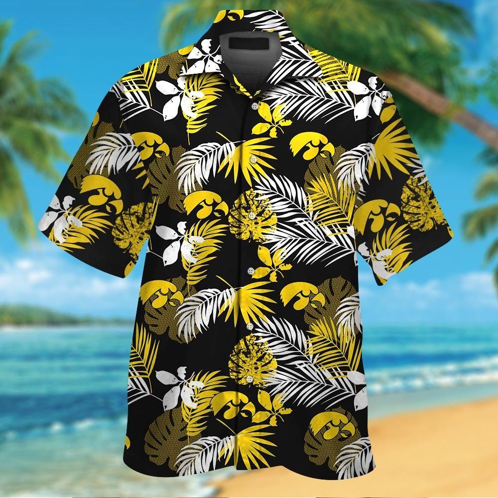 Iowa Hawkeyes Short Sleeve Button Up Tropical Hawaiian Shirt Ver014