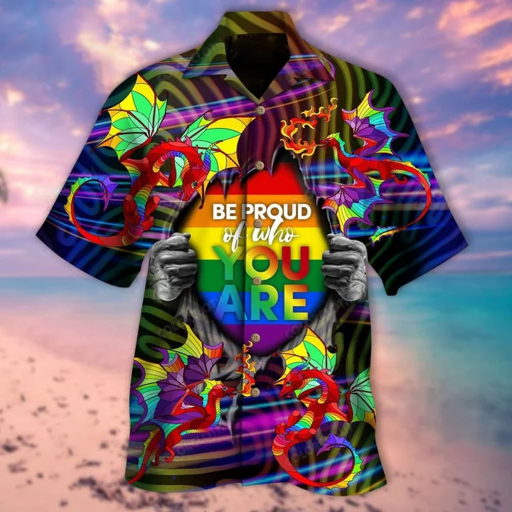 Beach Shirt Amazing Rainbow Dragon Lgbt Unisex Hawaii Aloha Be Proud Ha82193