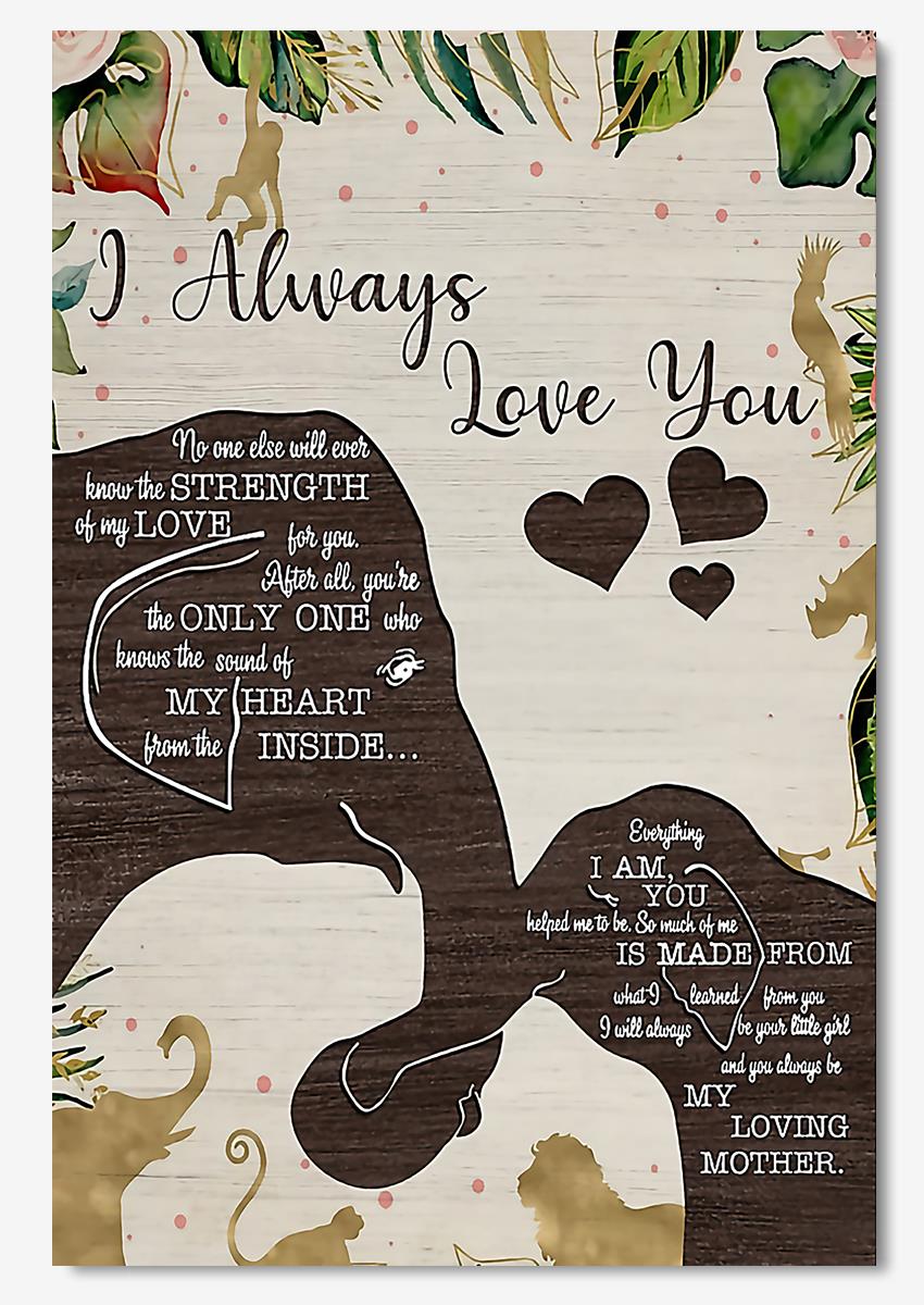 Loving Letter From Mom And Child For Each Other Elephant Wall Art For Home Decor Poster